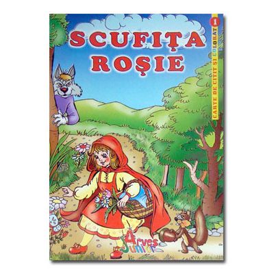 Scufita Rosie Carte de citit si colorat-Arves
