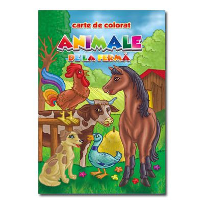Animale de la ferma Carte de colorat Romana-Engleza B5